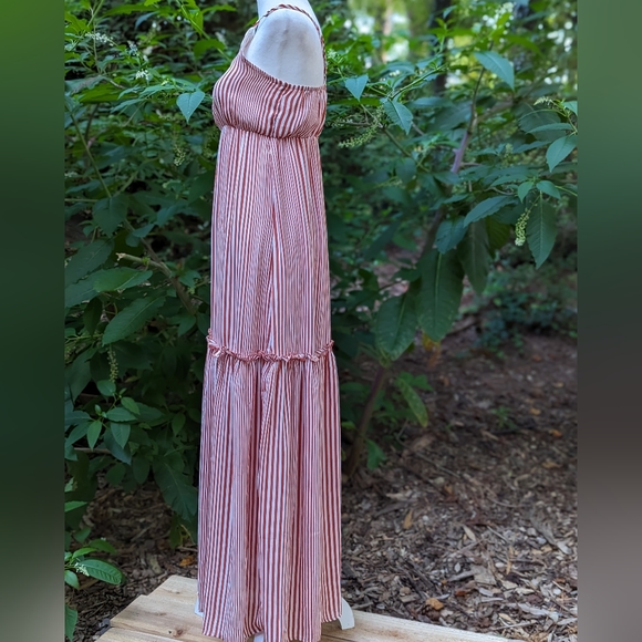Hayden Striped Ruffle Tier Maxi Dress SZ S - Picture 9 of 12